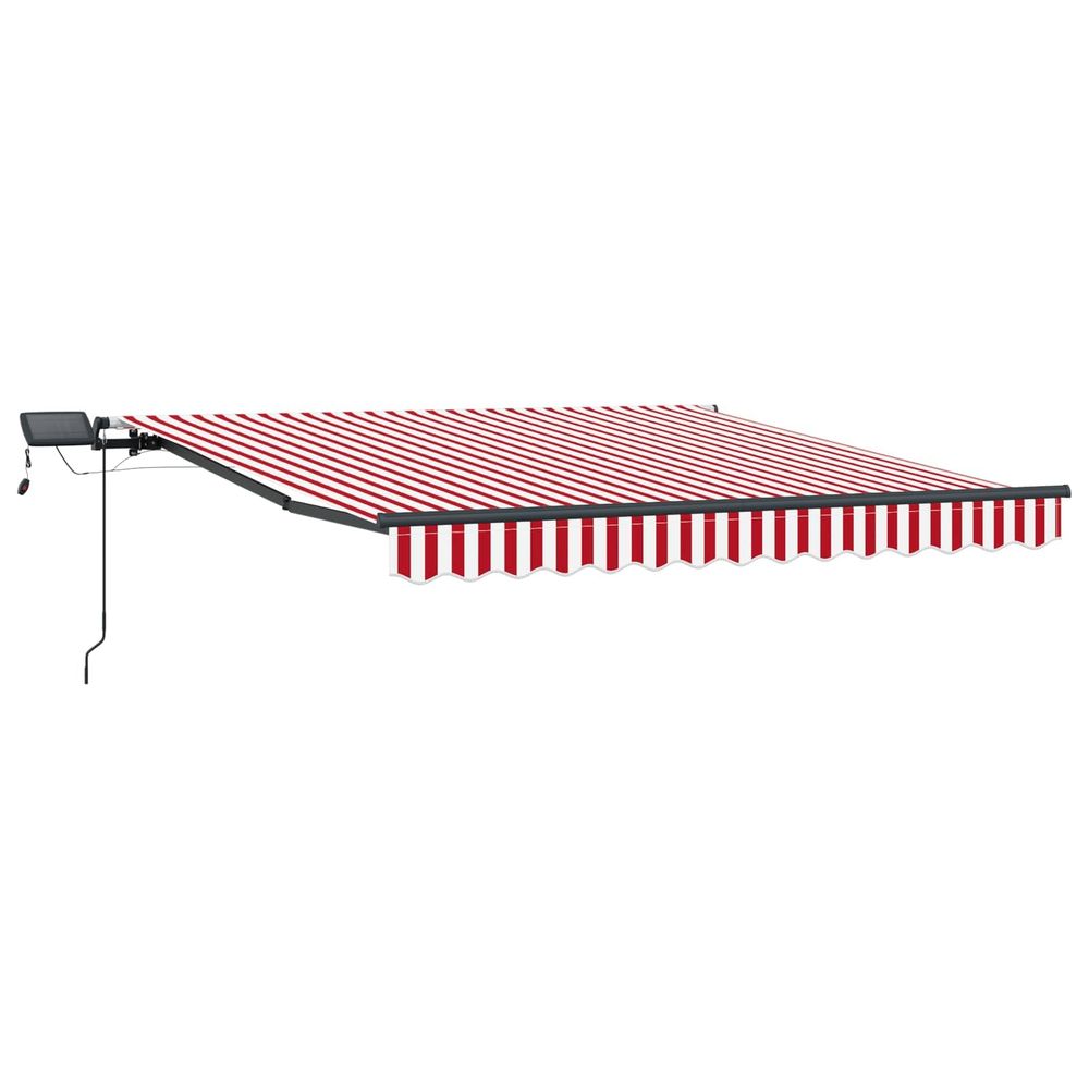 Auvent rétractable rouge et blanc 300 x 250 cm