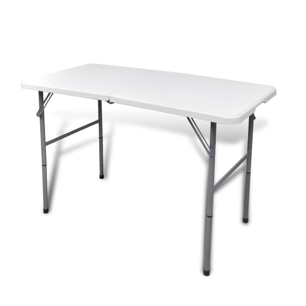 Table pliable de jardin blanc 122x61x74 cm pehd