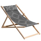 Chaise de plage en bois demi 55x90x87 cm gris