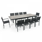 Table extensible 8 chaises et 2 fauteuils en aluminium et céramique