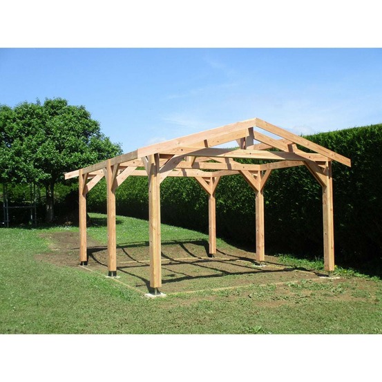 Abri deux pentes, 300cmx400cm, bois douglas français, carport, auvent, abri voiture