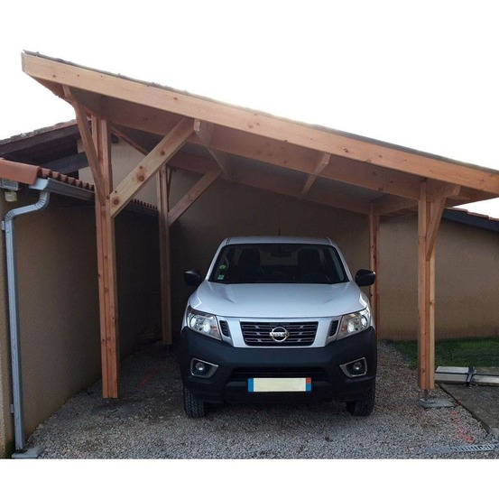 Abri une pente, 300cmx400cm, bois douglas français, carport, auvent, abri voiture