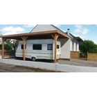 Abri toit plat adossé, 500cmx1250cm, bois douglas français, carport, auvent, abri camping-car