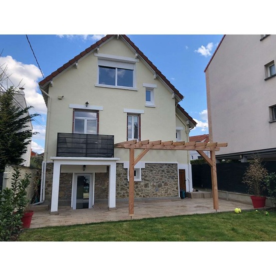 Pergolas adossée, 400cmx400cm, bois douglas français, carport, auvent, abri terrasse