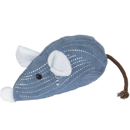 Souris medy bleu 5 x 14 cm jouet pour chat.