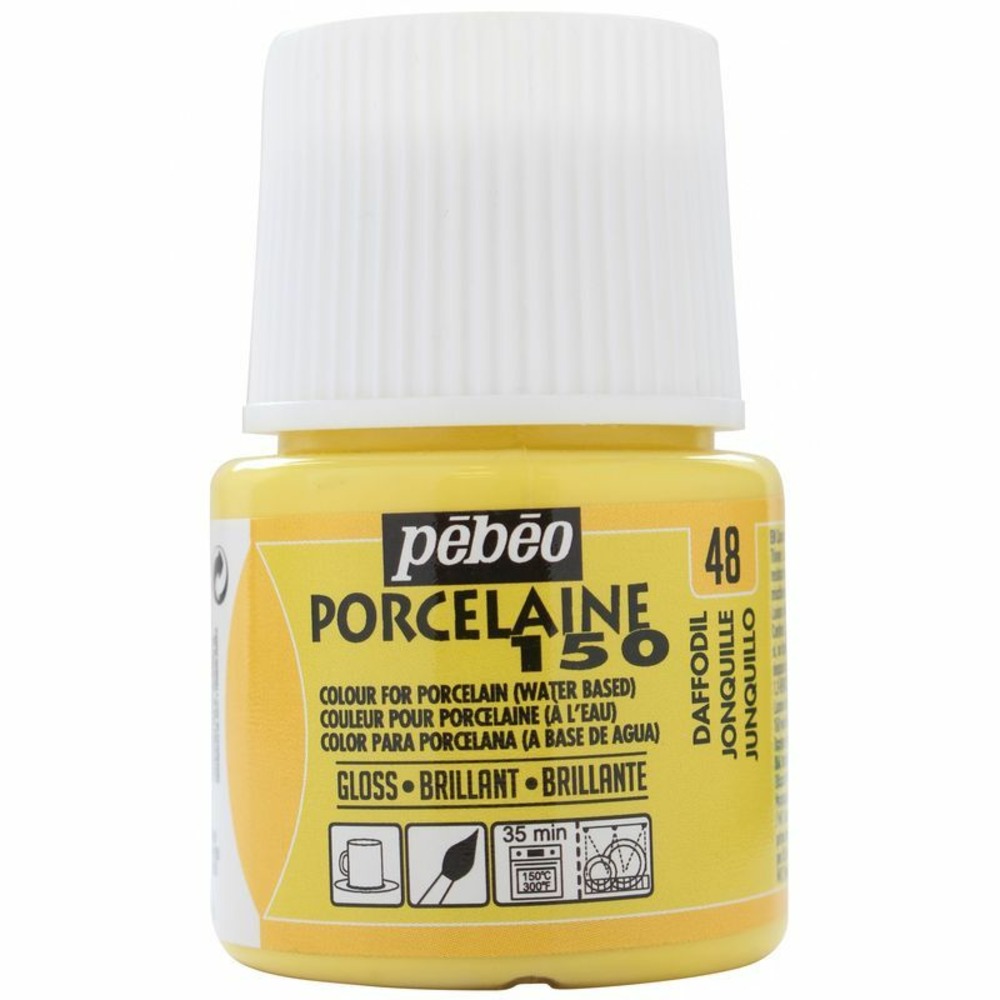 Peinture à l'eau brillante pour porcelaine - jonquille - 45 ml