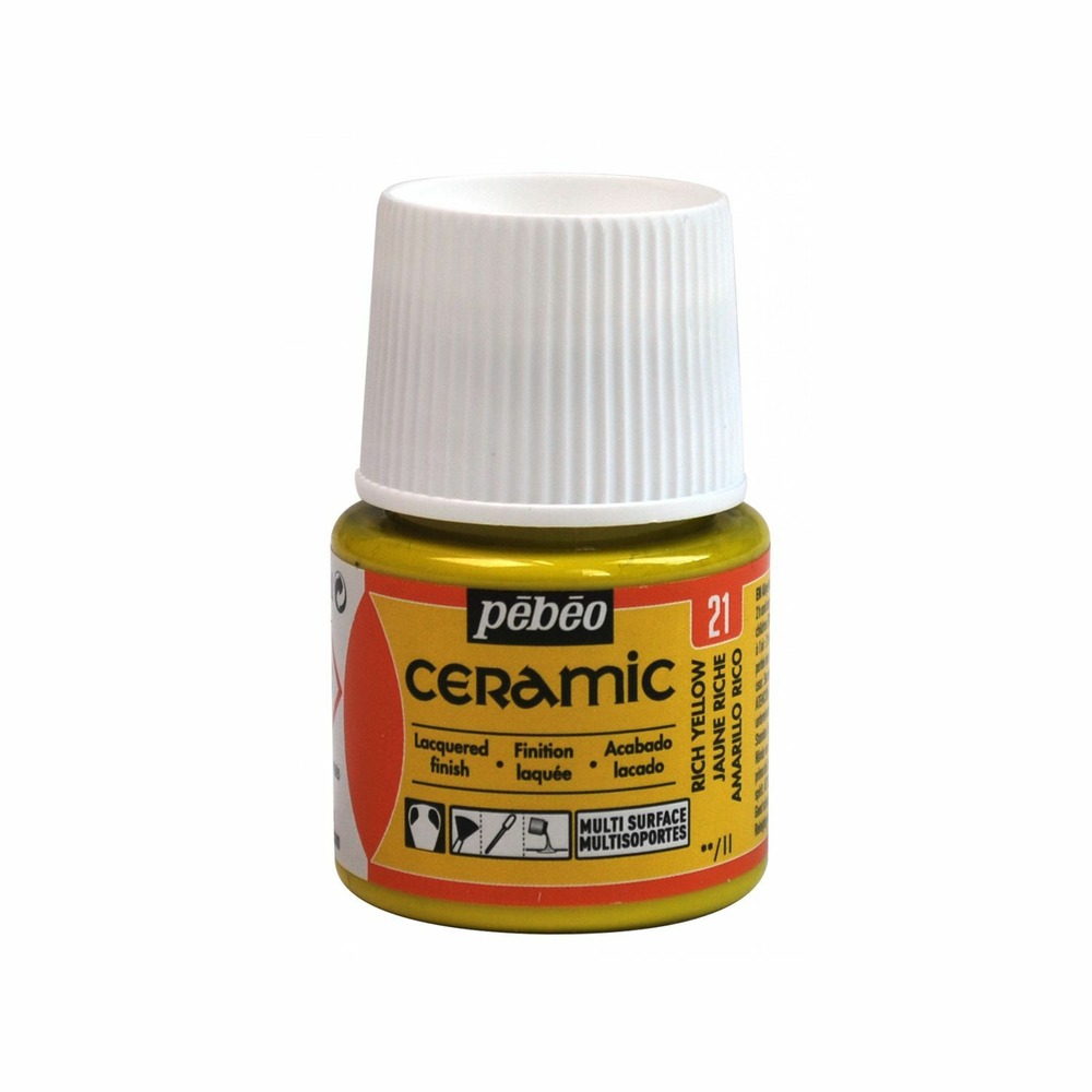 Peinture céramique et multi-surfaces - jaune - 45 ml