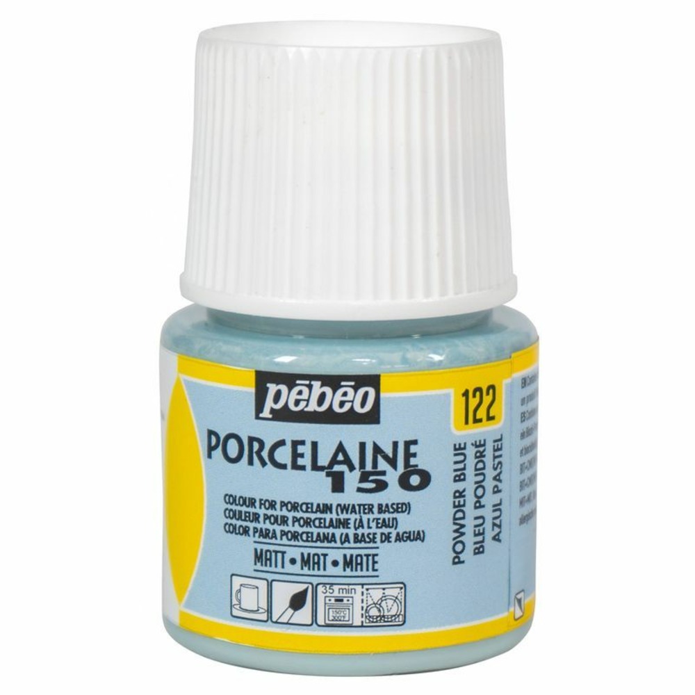 Peinture à l'eau mate pour porcelaine - bleu - 45 ml