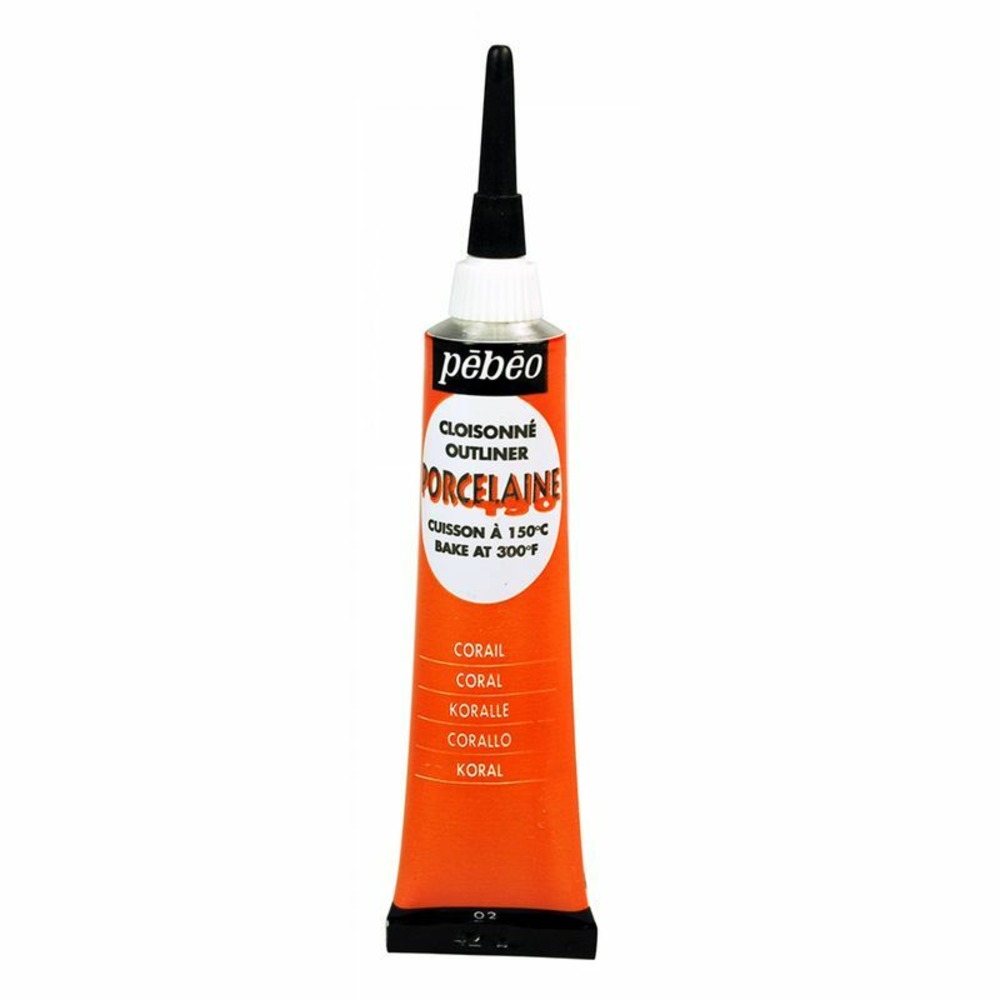 Peinture à l'eau brillante pour porcelaine - corail - 20 ml