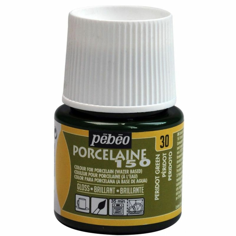 Peinture à l'eau brillante pour porcelaine - péridot - 45 ml