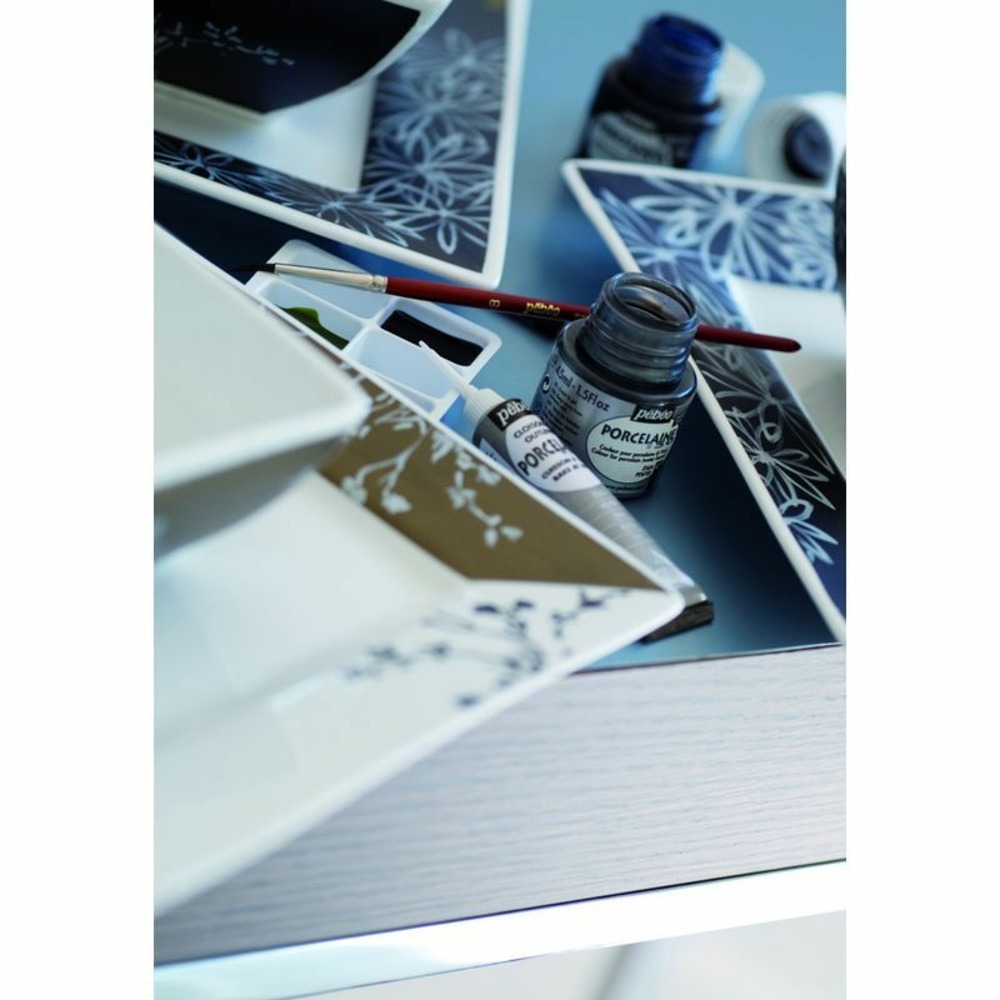 Peinture à l'eau brillante pour porcelaine - etain - 45 ml
