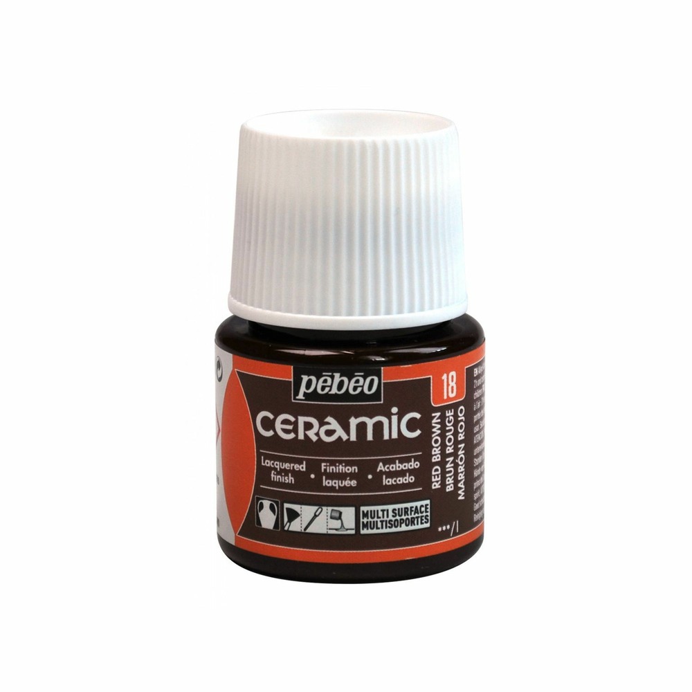 Peinture céramique et multi-surfaces - brun rouge - 45 ml