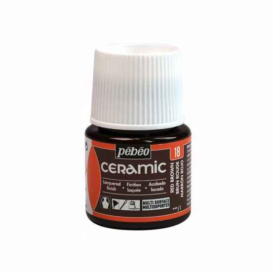 Peinture céramique et multi-surfaces - brun rouge - 45 ml
