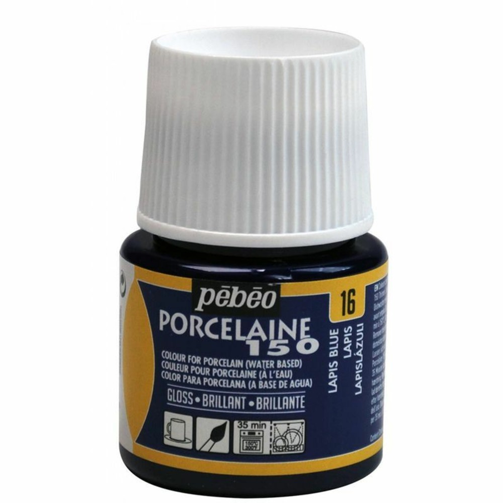 Peinture à l'eau brillante pour porcelaine - lapis lazuli - 45 ml