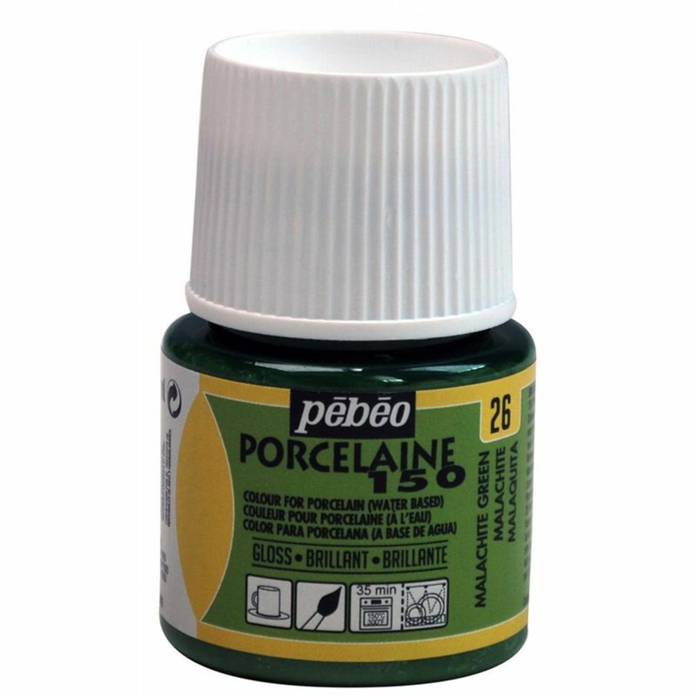 Peinture à l'eau brillante pour porcelaine - malachite - 45 ml