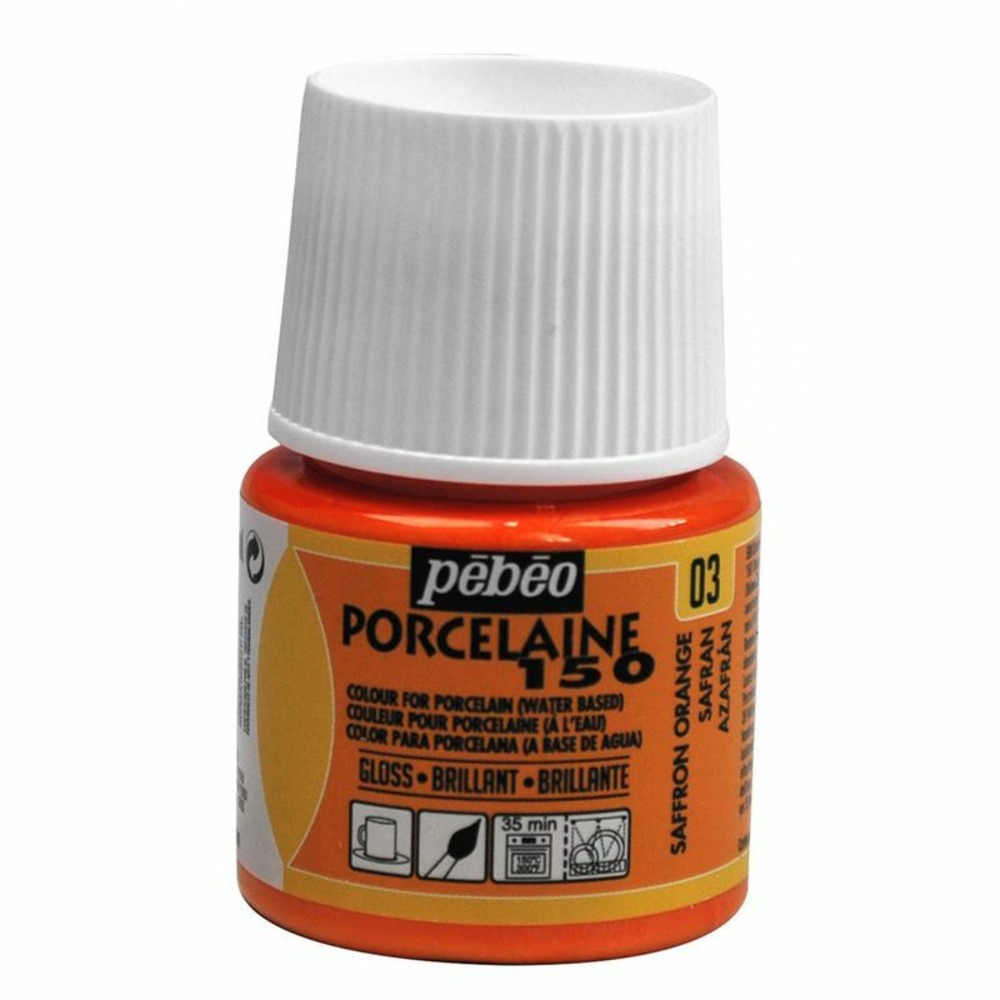 Peinture à l'eau brillante pour porcelaine - safran - 45 ml