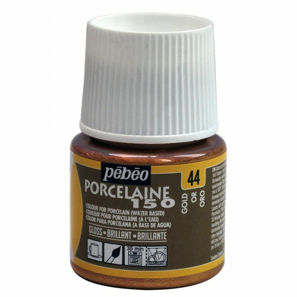Peinture à l'eau brillante pour porcelaine - or - 45 ml