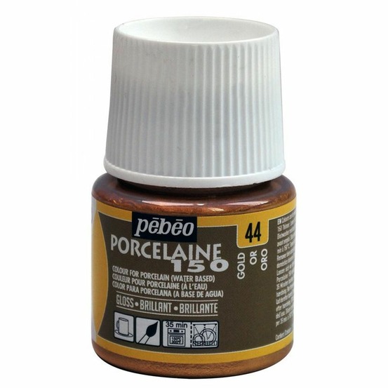 Peinture à l'eau brillante pour porcelaine - or - 45 ml