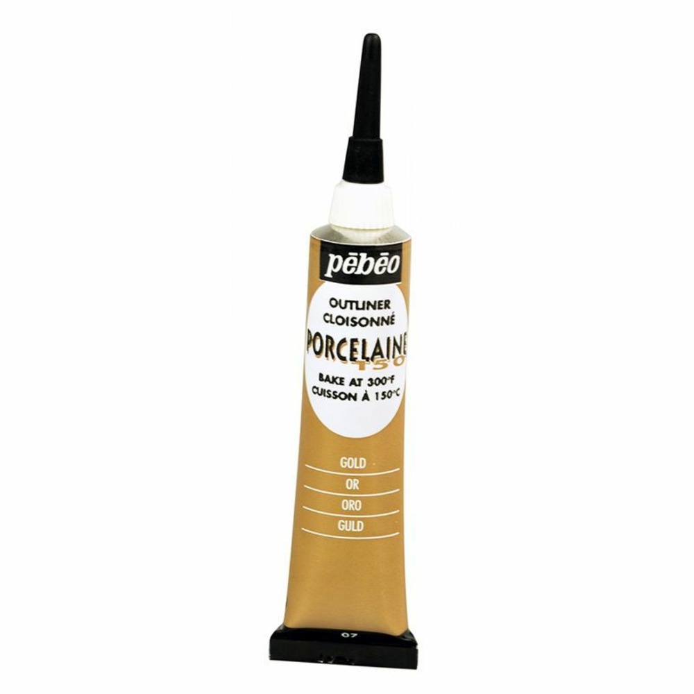 Peinture à l'eau brillante pour porcelaine - or - 20 ml