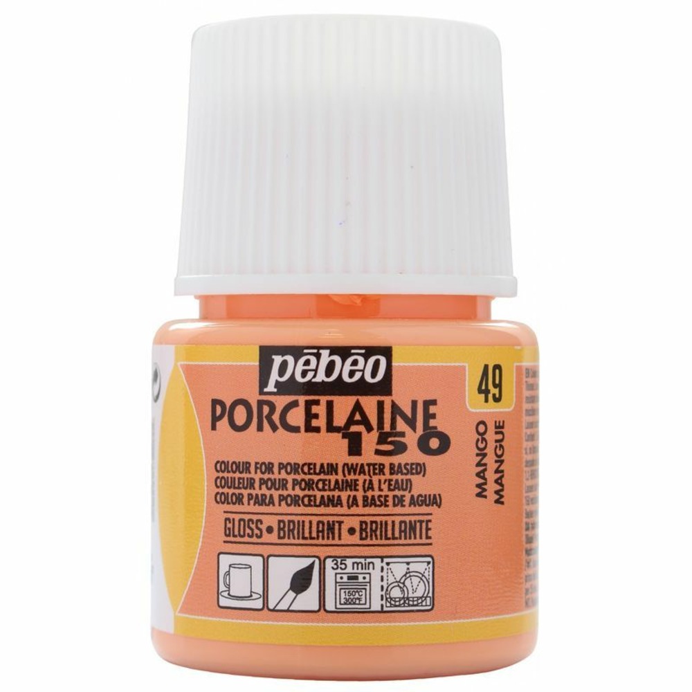 Peinture à l'eau brillante pour porcelaine - mangue - 45 ml
