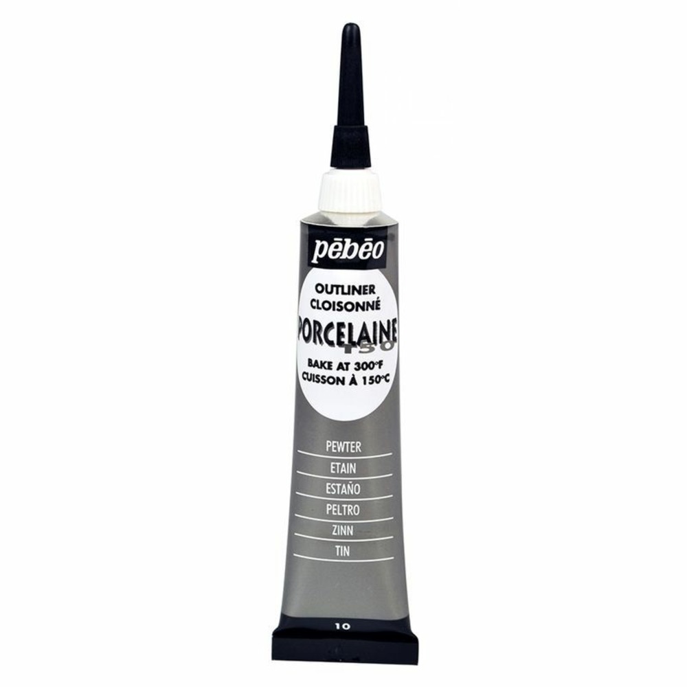 Peinture à l'eau brillante pour porcelaine - gris - 20 ml