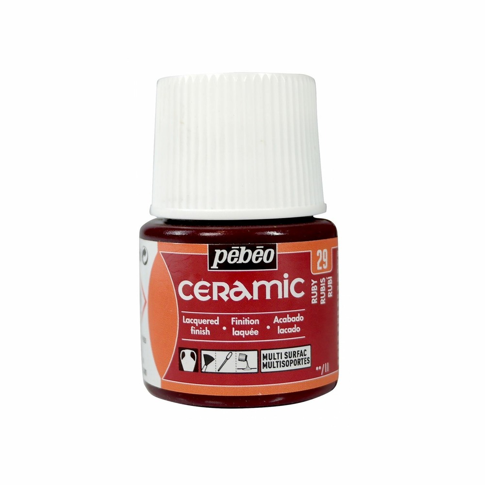 Peinture céramique et multi-surfaces - rubis - 45 ml