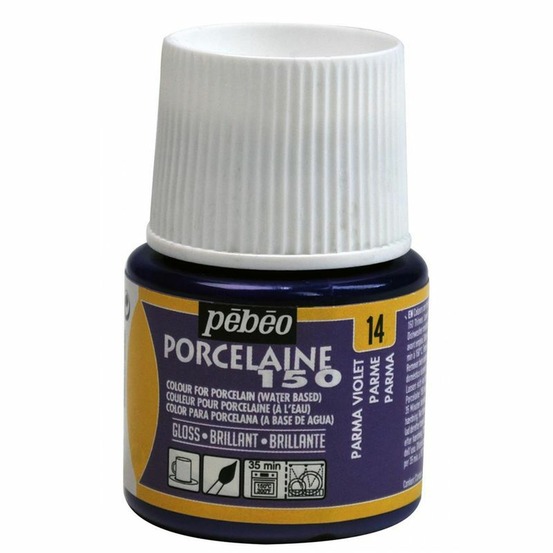 Peinture à l'eau brillante pour porcelaine - bleu parme - 45 ml