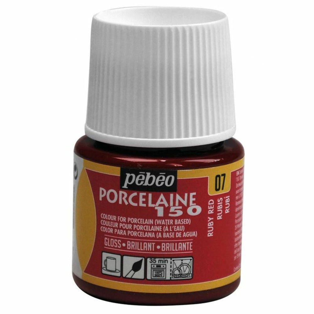 Peinture à l'eau brillante pour porcelaine - rubis - 45 ml