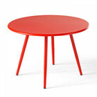 Table basse de jardin ronde en métal rouge 40 cm