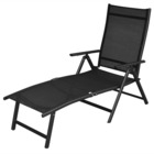 Chaise longue pliable aluminium et textilène noir