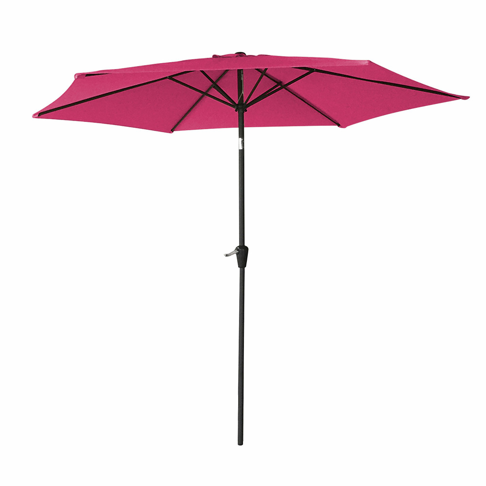 Hapuna - parasol droit rond diamètre 2,70 mètres inclinable - aluminium - protection uv - ouverture facile, manivelle