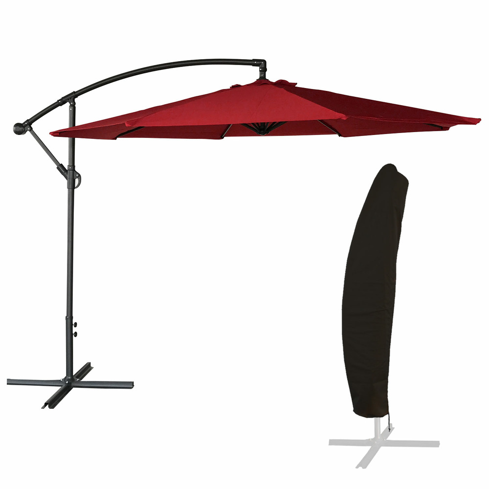 Oahu - parasol déporté rond diamètre 3 mètres - acier - housse de rangement - protection uv - ouverture facile