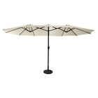 Hapuna - parasol double 4,6 x 2,7 m - structure stable et durable - toile polyester anti-uv déperlante - beige