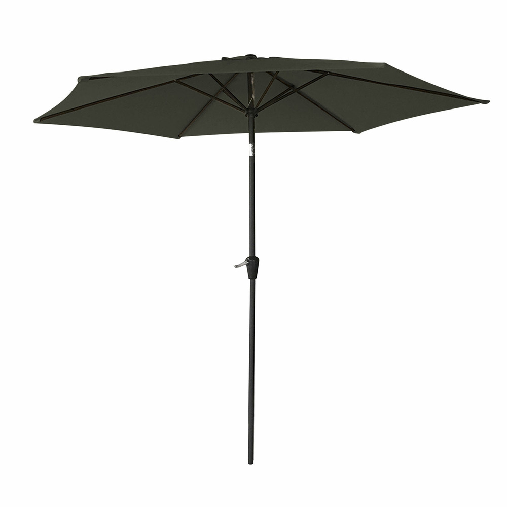 Hapuna - parasol droit rond diamètre 2,70 mètres inclinable - aluminium - protection uv - ouverture facile, manivelle