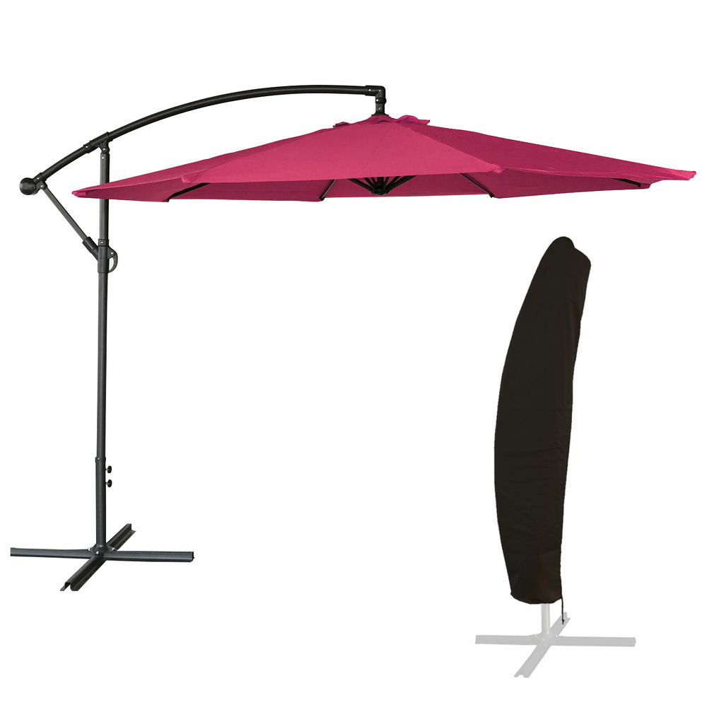 Oahu - parasol déporté rond diamètre 3 mètres - acier - housse de rangement - protection uv - ouverture facile