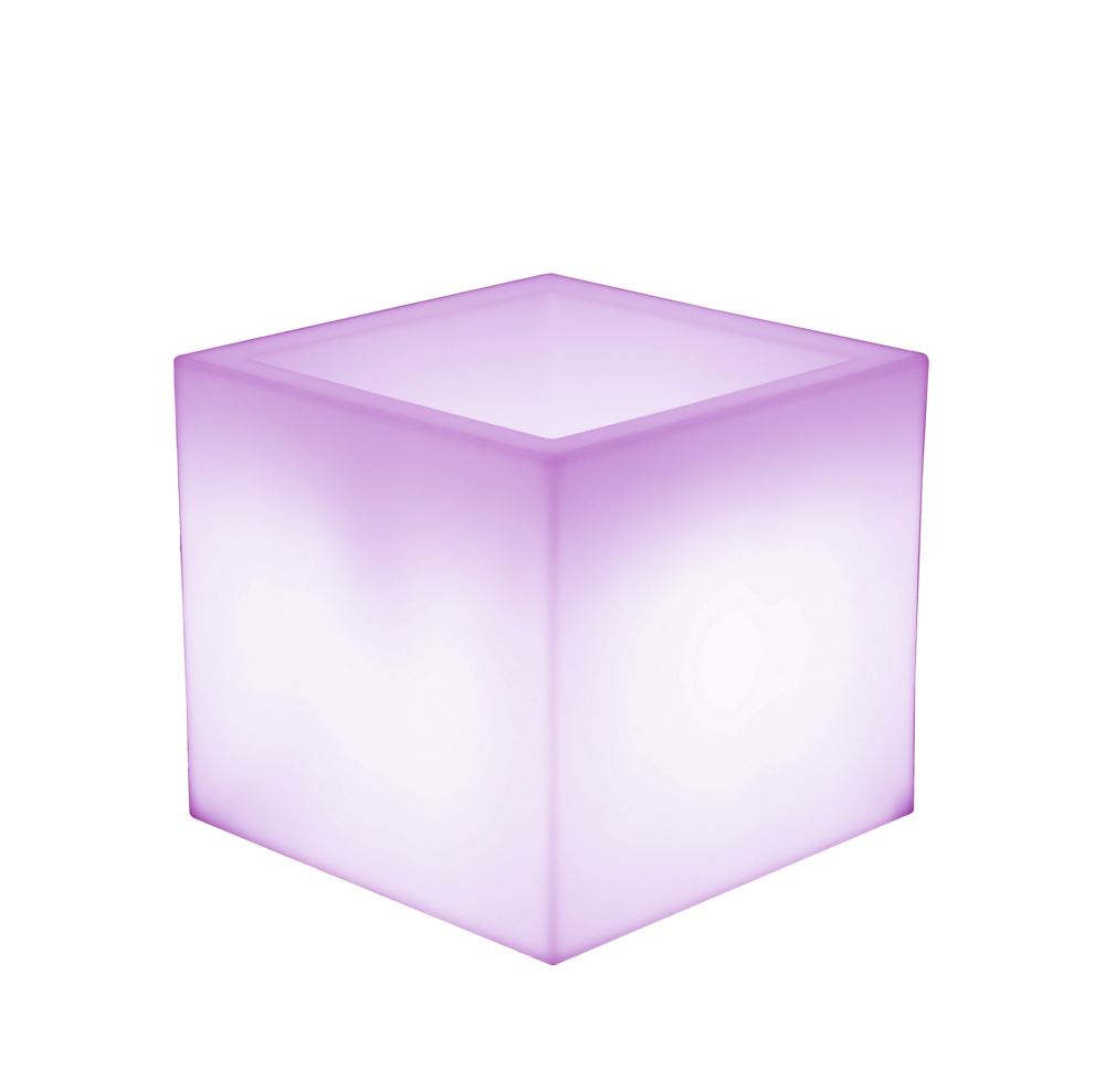 Pot lumineux narciso 40 solaire+batterie rechargeable led rgb avec télécommande 40x40x36cm