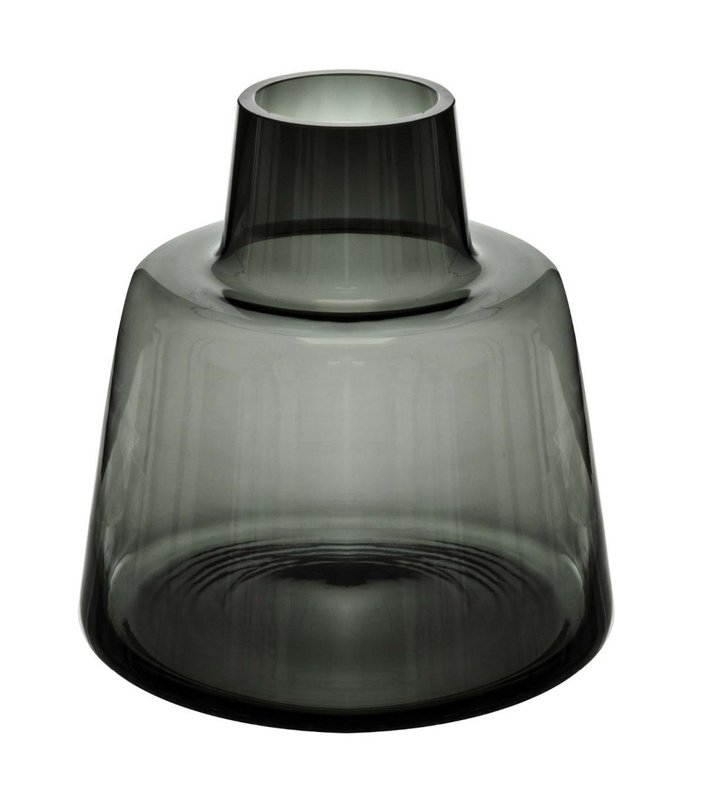 Vase épaule en verre gris h 23 cm