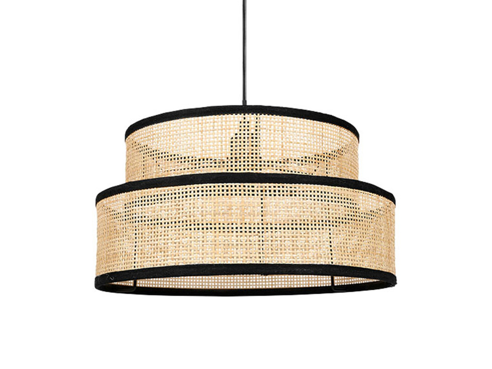 Suspension gigogne paille yuca noire