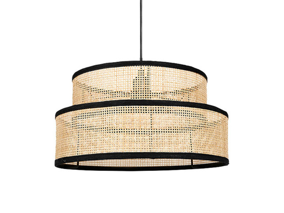 Suspension gigogne paille yuca noire