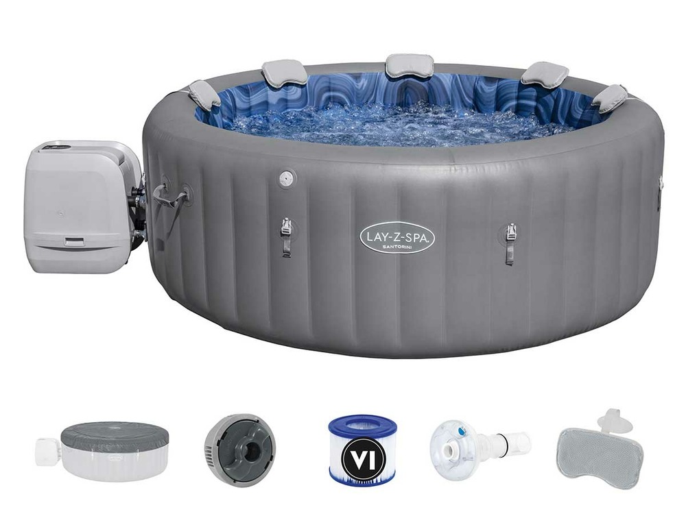 Spa gonflable lay-z-spa santorini rond hydrojet pro 5/7 places