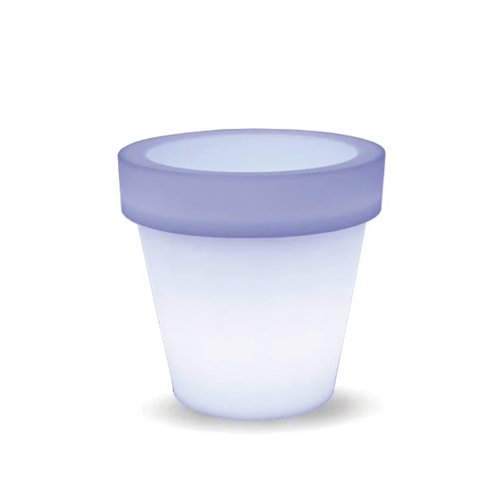 Pot lumineux magnolia 80 solaire+batterie rechargeable led rgb avec télécommande ø80x76cm