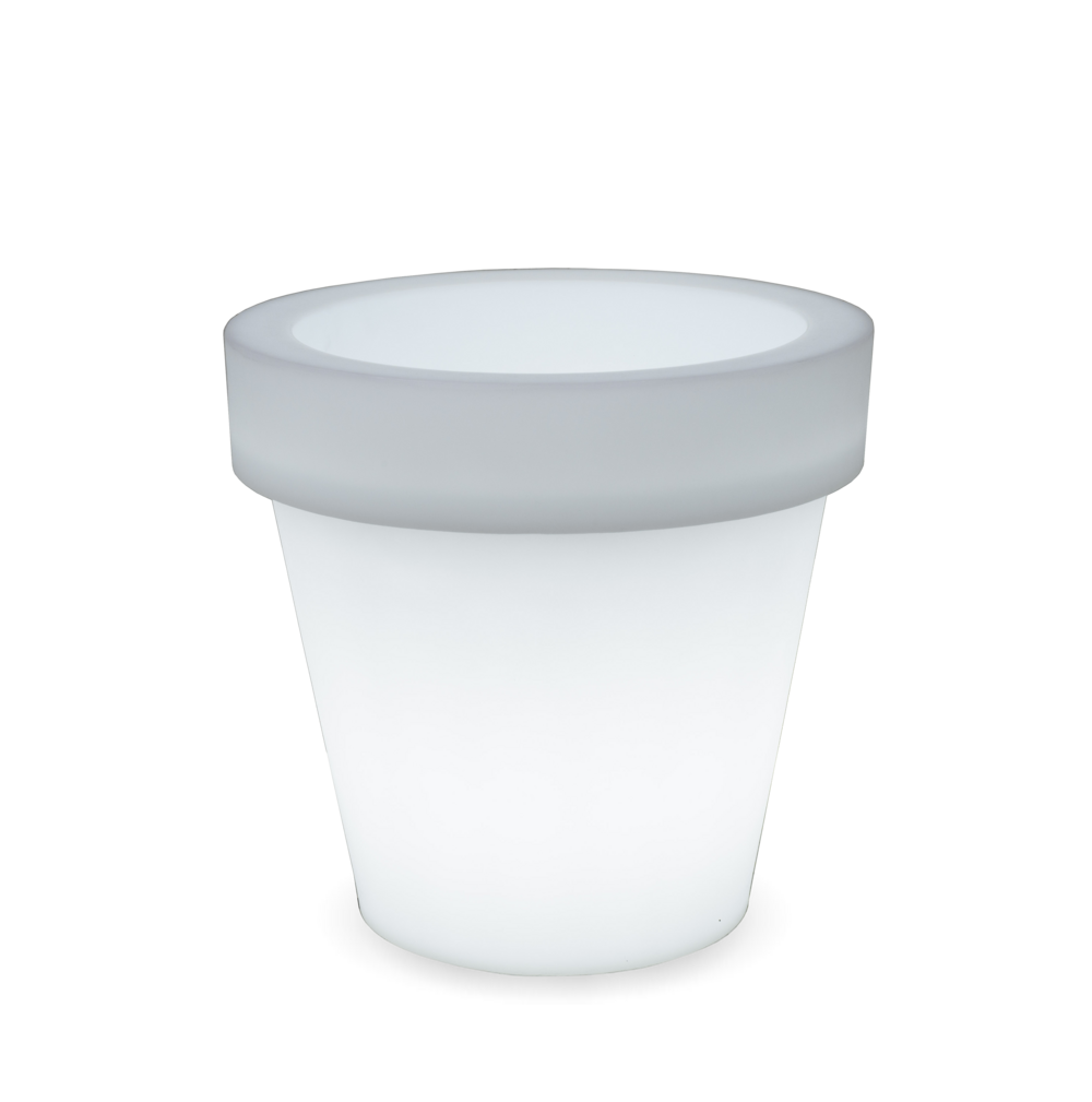 Pot lumineux magnolia 80 lumière blanche froide par câble ø80x76cm