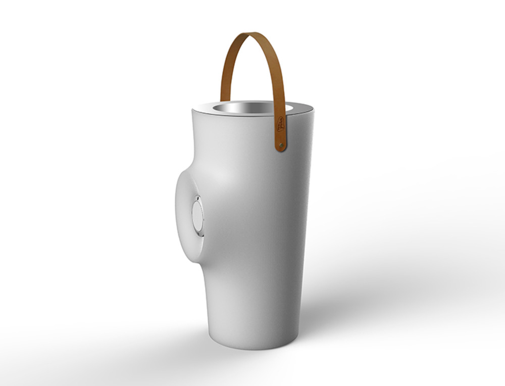 Seau à bouteille lumineux woody play avec haut-parleur batterie rechargeable led rgb avec télécommande ø35x70cm