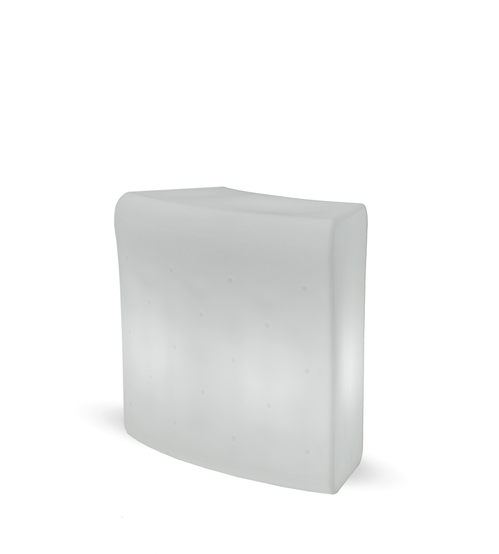 Bar courbé lumineux ibiza solaire+batterie rechargeable led rgb avec télécommande 119x59x110cm