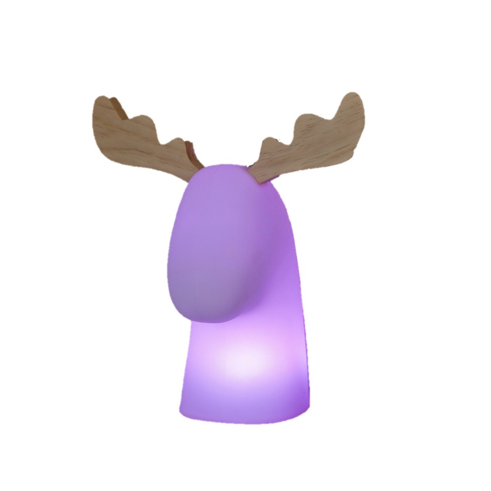 Lampe décorative renne rudy solaire+batterie rechargeable led rgb avec télécommande 30x39x40cm