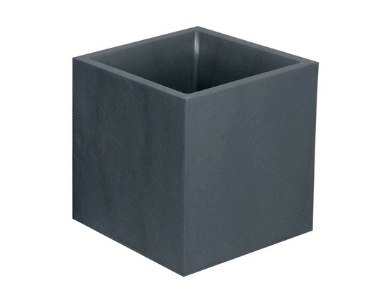 Jardinière carrée volcania effet pierre 39,5 x 39,5 x 43,5 cm - 31 l - gris anth