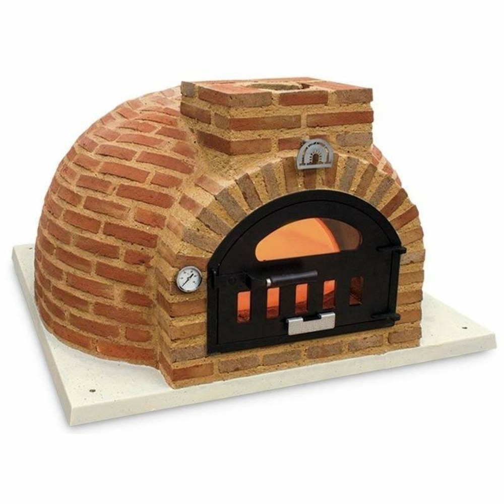 Four à bois terre cuite réfractaire, finition exterieur en brique rustique