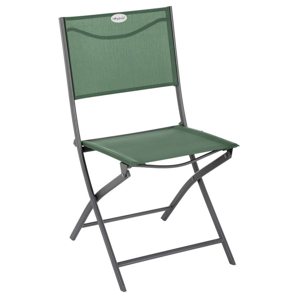 Lot de 4 chaises de jardin pliantes modula vert olive & graphite