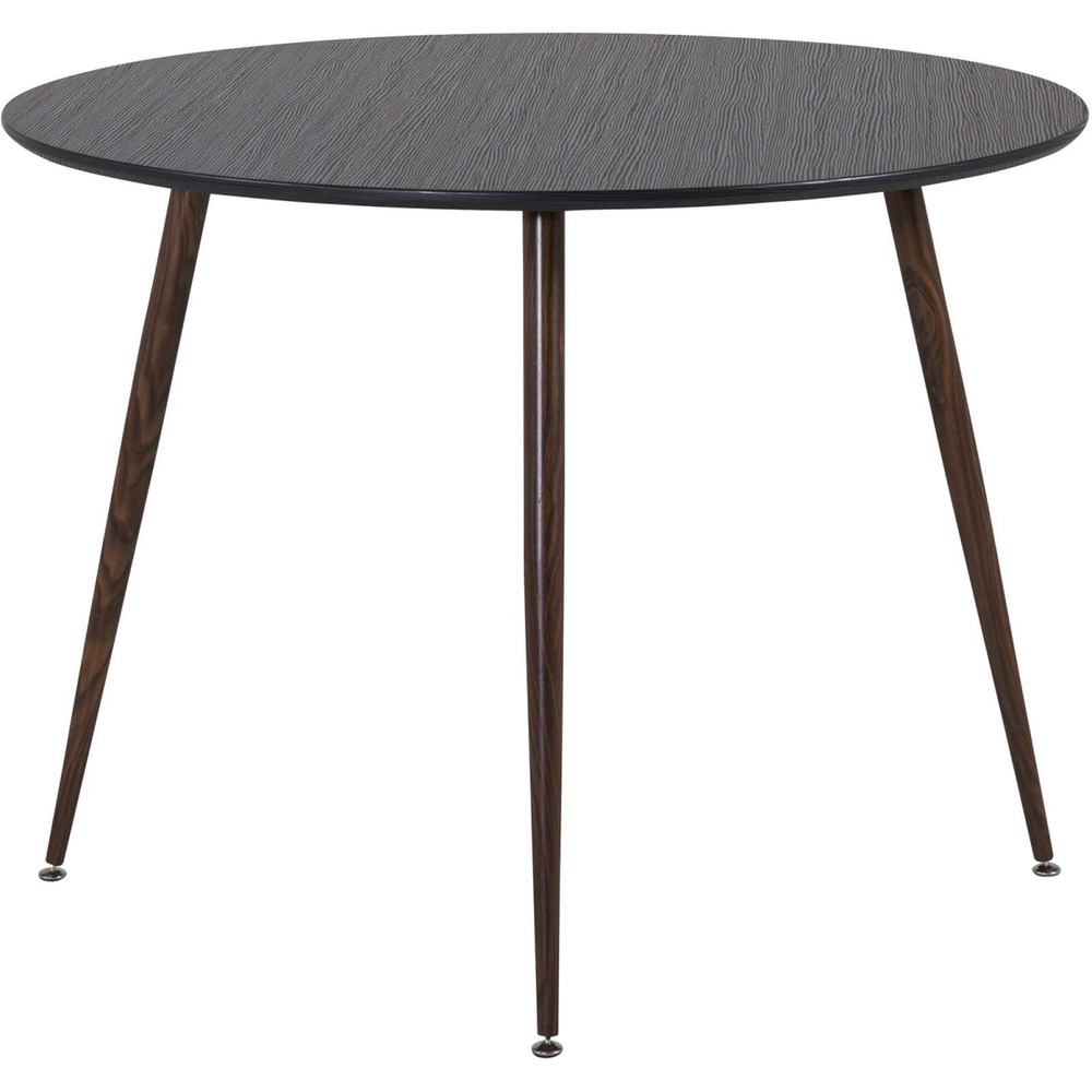 Table de repas ronde plaza 100 cm noir et noyer