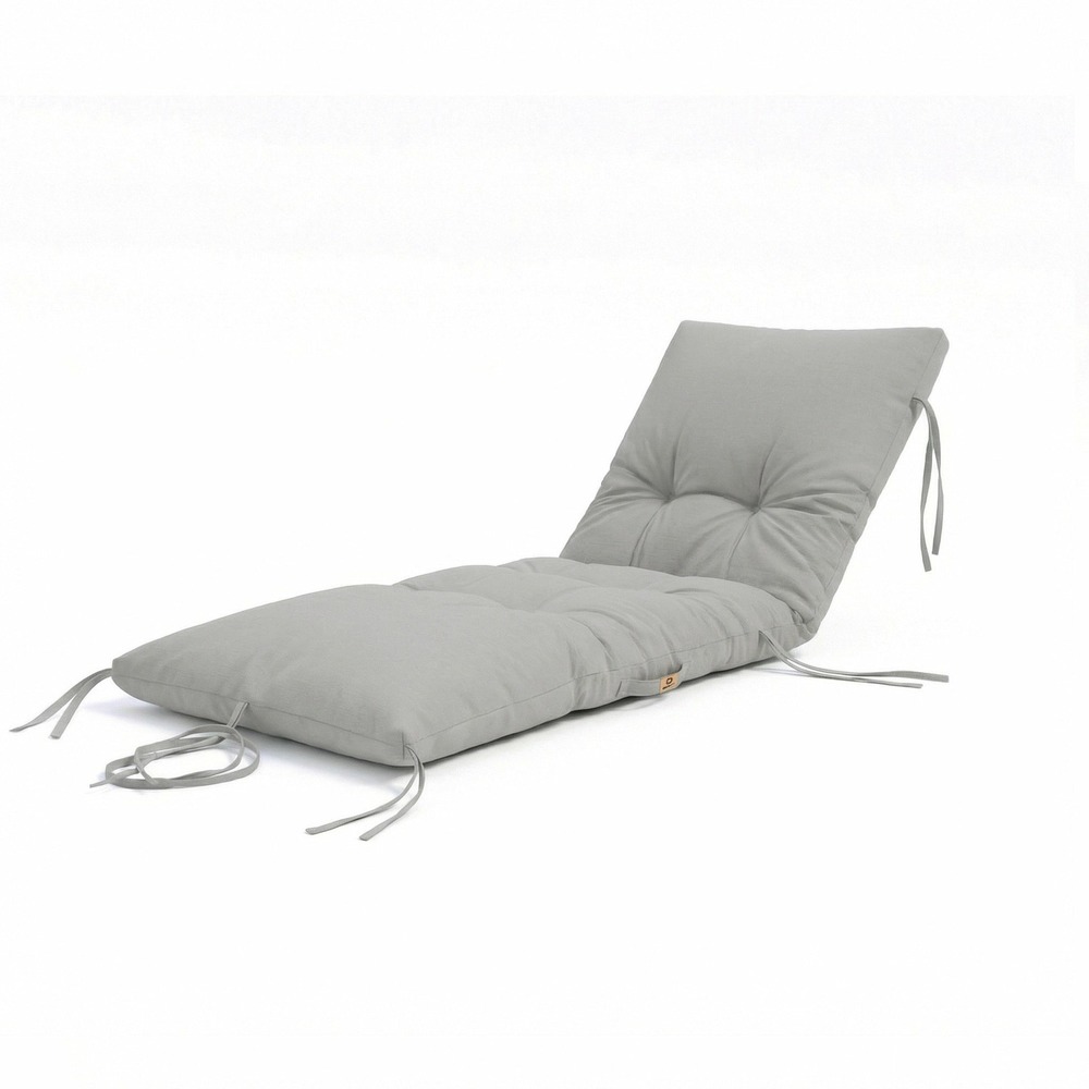 Coussin pour bain de soleil en polyester 185 x55cm gris